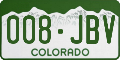 CO license plate 008JBV