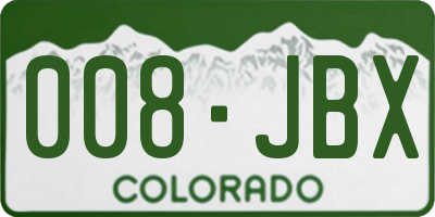 CO license plate 008JBX