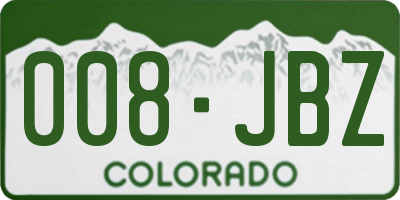 CO license plate 008JBZ