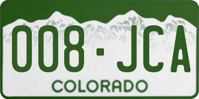 CO license plate 008JCA