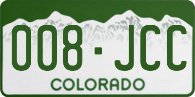 CO license plate 008JCC