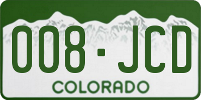 CO license plate 008JCD