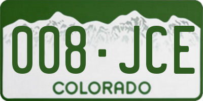 CO license plate 008JCE