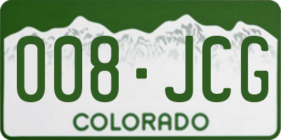 CO license plate 008JCG