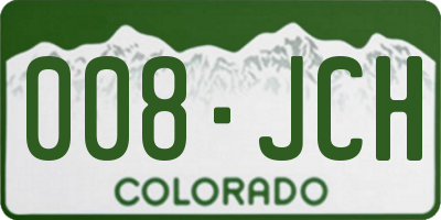 CO license plate 008JCH