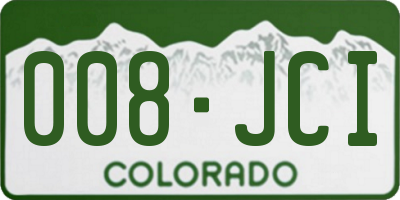 CO license plate 008JCI