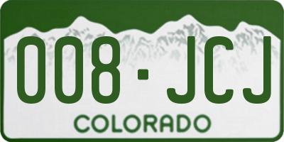 CO license plate 008JCJ