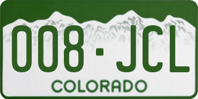 CO license plate 008JCL