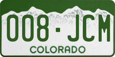 CO license plate 008JCM