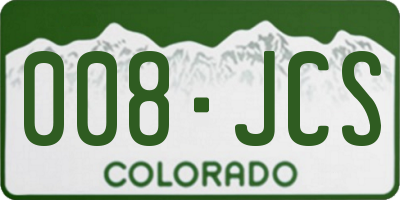 CO license plate 008JCS