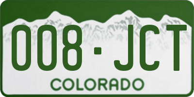 CO license plate 008JCT