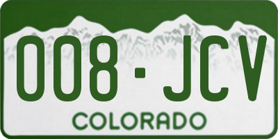 CO license plate 008JCV