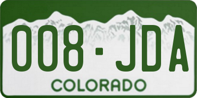 CO license plate 008JDA