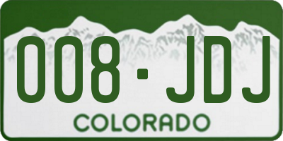 CO license plate 008JDJ