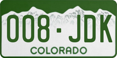 CO license plate 008JDK