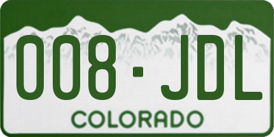 CO license plate 008JDL