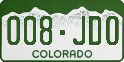 CO license plate 008JDO