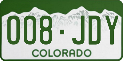 CO license plate 008JDY