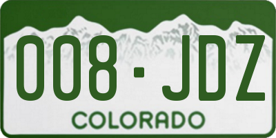 CO license plate 008JDZ