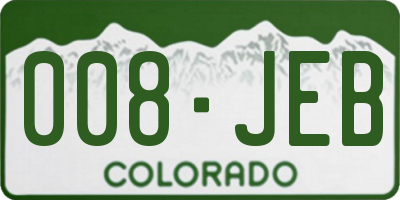 CO license plate 008JEB