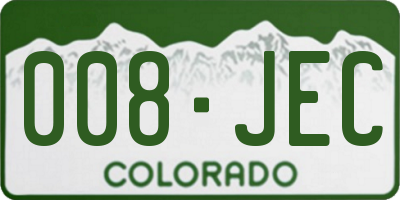 CO license plate 008JEC