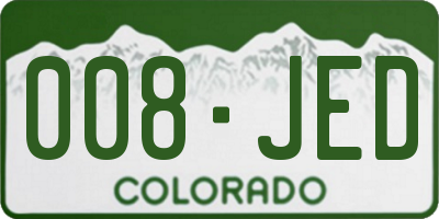 CO license plate 008JED