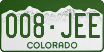 CO license plate 008JEE