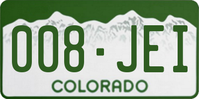 CO license plate 008JEI