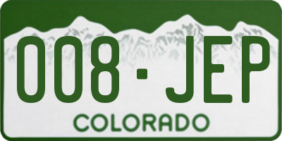 CO license plate 008JEP