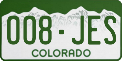 CO license plate 008JES