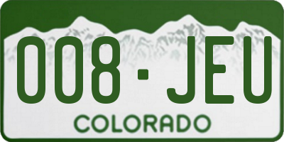 CO license plate 008JEU