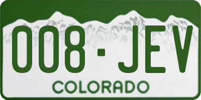 CO license plate 008JEV