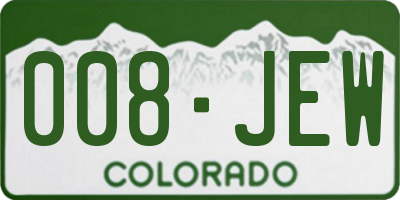 CO license plate 008JEW