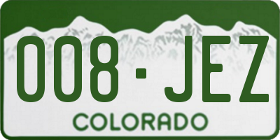 CO license plate 008JEZ