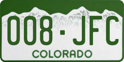 CO license plate 008JFC