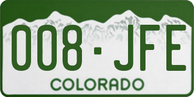 CO license plate 008JFE