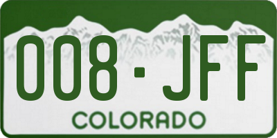 CO license plate 008JFF