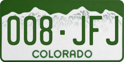 CO license plate 008JFJ