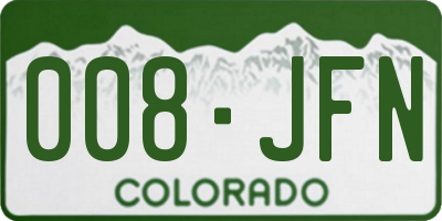 CO license plate 008JFN