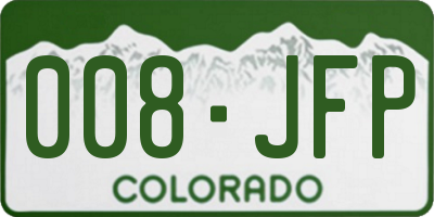 CO license plate 008JFP