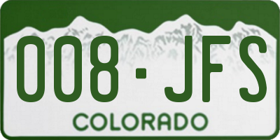 CO license plate 008JFS