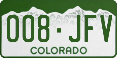 CO license plate 008JFV