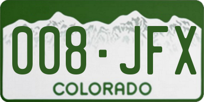 CO license plate 008JFX