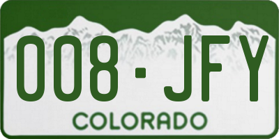 CO license plate 008JFY