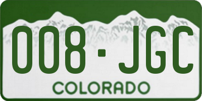 CO license plate 008JGC