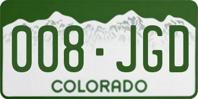 CO license plate 008JGD