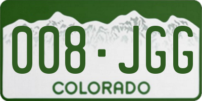 CO license plate 008JGG