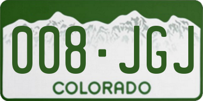 CO license plate 008JGJ