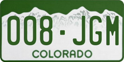 CO license plate 008JGM