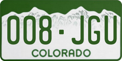 CO license plate 008JGU